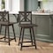 Flash Furniture Gwendolyn Commercial Solid Wood Modern Farmhouse Swivel Counter Height Barstool in Gray Wash Walnut ES-G1-24-GY-GG - alternate 1